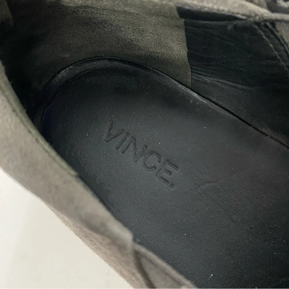Vince Grey Gray Leather Suede Slip On Outsole Sneakers